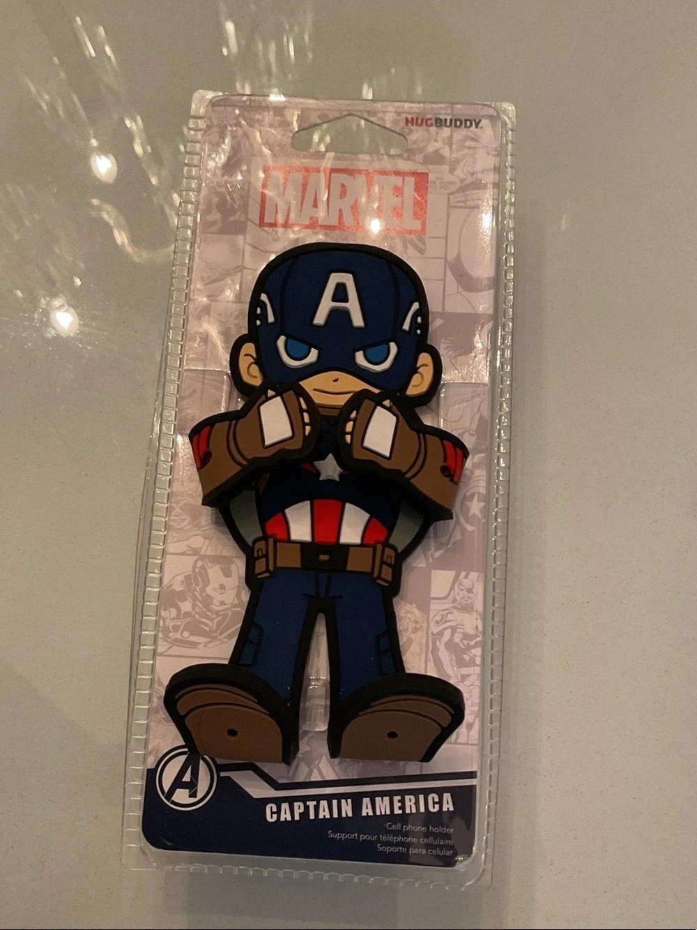 HugBuddy Captain America Marvel Phone Holder Blue & Red Like New